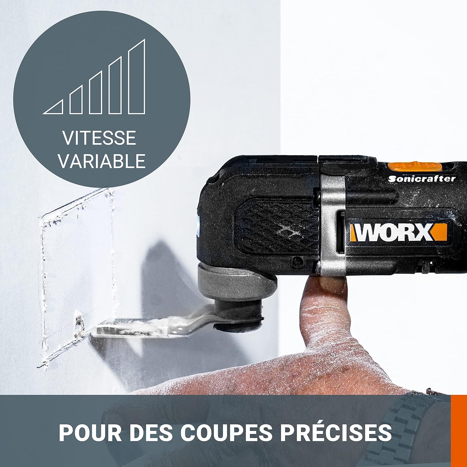 WORX WX696.9 Battery Multifunction Tool - Electric 20V Tool for Cutting, Sawing, Grinding & More - Without Battery & Charger