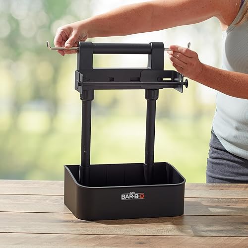 Miniatura 2 de Mr. Bar-B-Q Carrito plegable para barbacoa con gancho extendido, almacena todos los accesorios de parrilla en un solo lugar, organizador de barbacoa