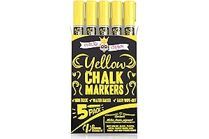 Vibrant Yellow Chalk Markers: Brighten Your Writing with CHALKY CROWN Liquid Chalk