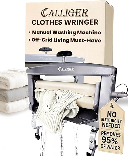 Northwood Calliger Clothes Wringer – Manual Laundry Wringer for Better Moisture Removal Than Portable Washers or Dryers – Heavy‑Duty Off‑Grid