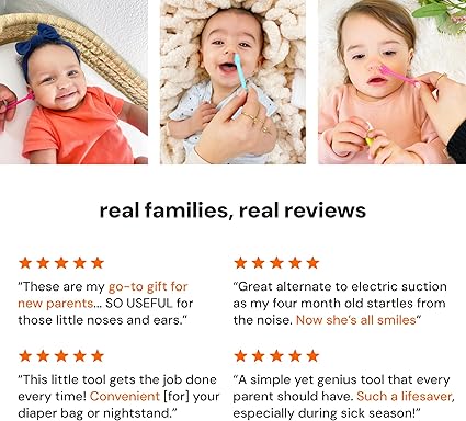oogiebear - Patented Nose and Ear Gadget. Safe, Easy Nasal Booger and Ear Cleaner for Newborns and Infants