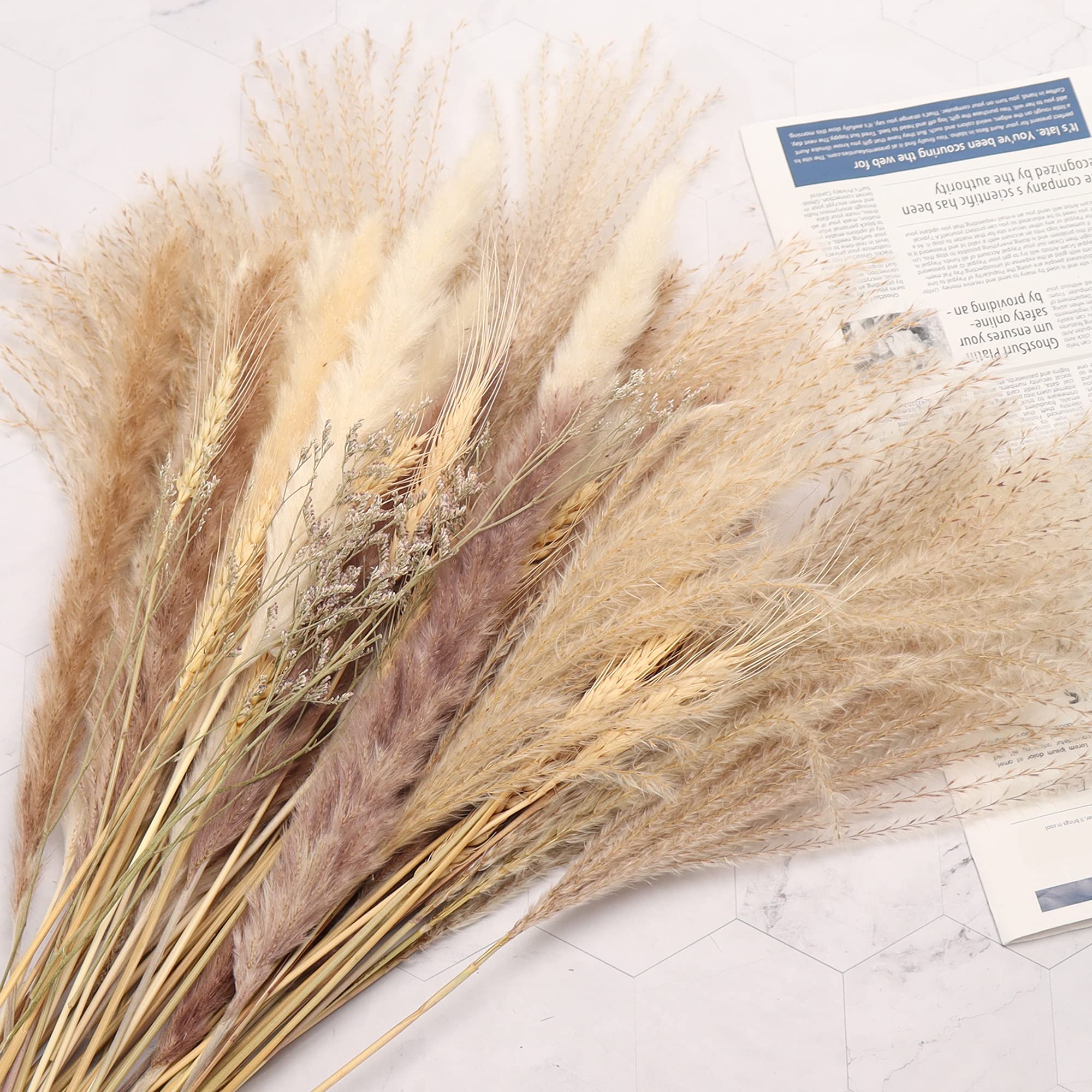 70Pcs Boho Pampas Grass Large,Fluffy Artificial Pampas Grass Decor Tall