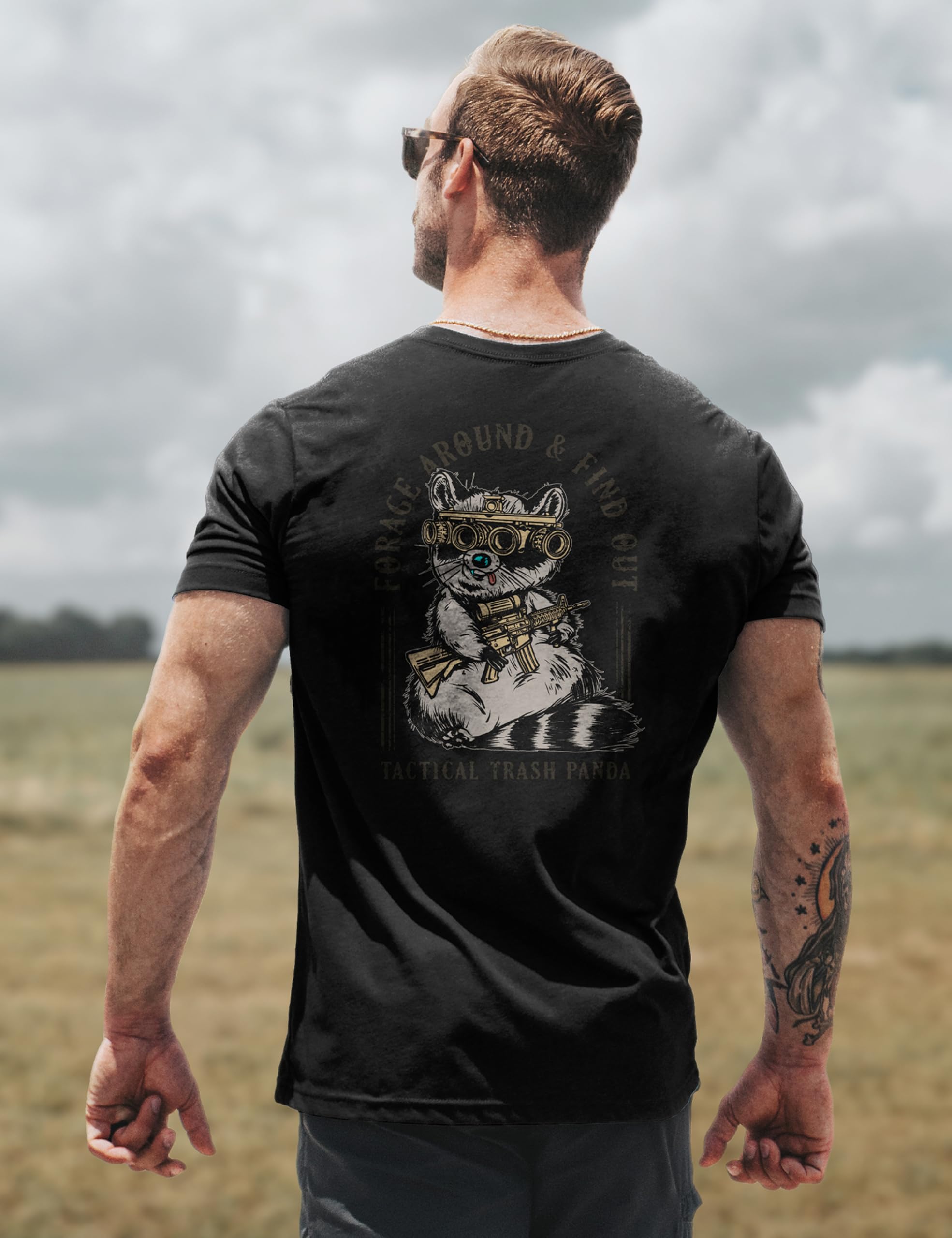 Nine Line Tactical Trash Panda T-Shirt, lustiges Waschbär-Militär-Grafik-T-Shirt, patriotische Veteranen-Bekleidung, hergestellt in den USA