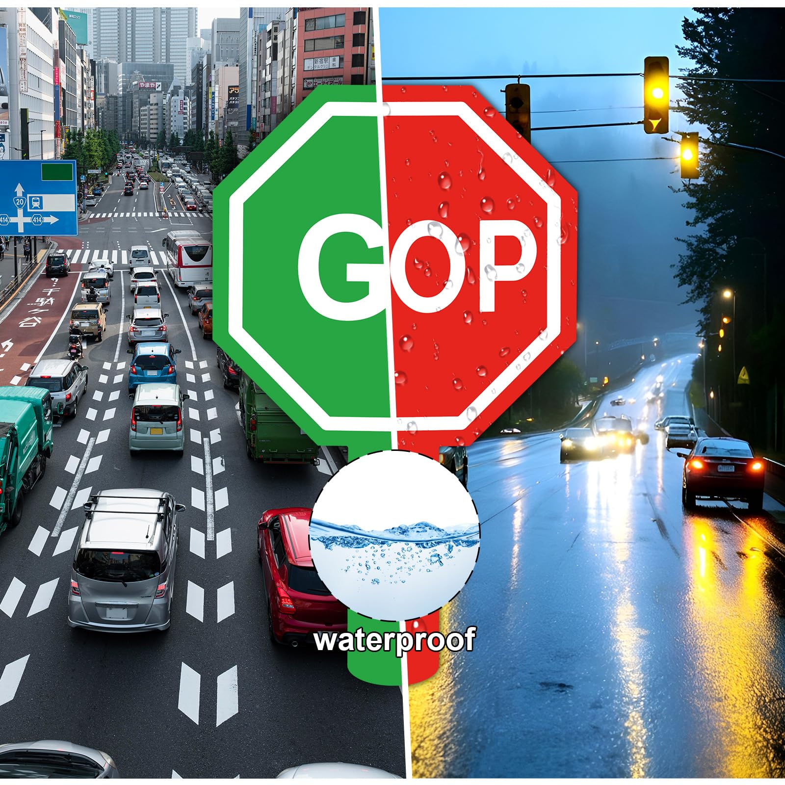 Ouligay Stop and Go Sign with Handle Double Sided Red Light Green Light Crossing Guard Stop Sign, Waterproof PVC Traffic Safety Tool for Kids Ideal for Classroom and Garage Use — Amazon image 7