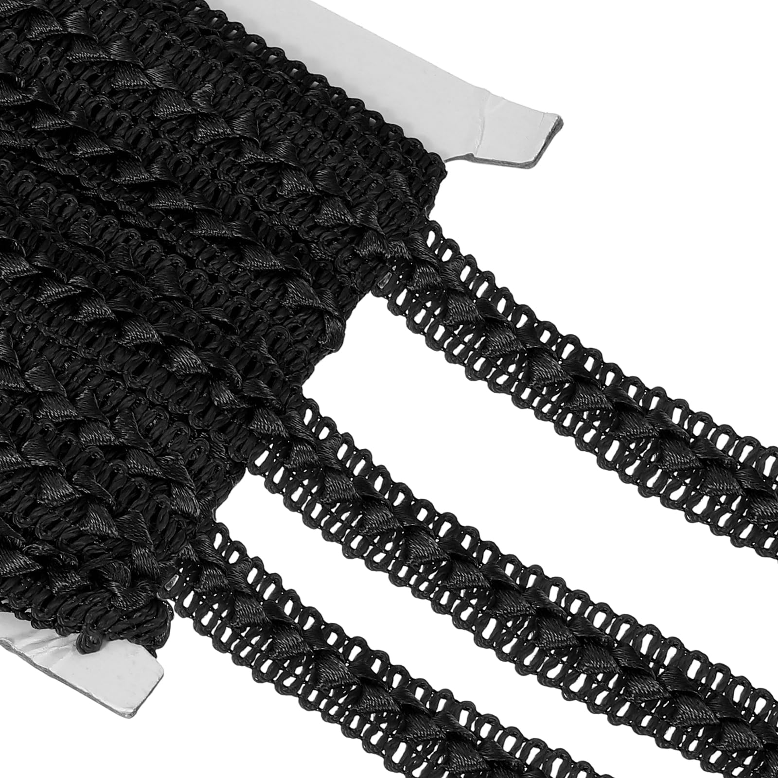 sourcing map 16 Yard Braid Trim, 0.7" Wide Braid Lace Ribbon Gimp Trim Strap for DIY Craft Sewing Accessories Costume Home Decoration, Black