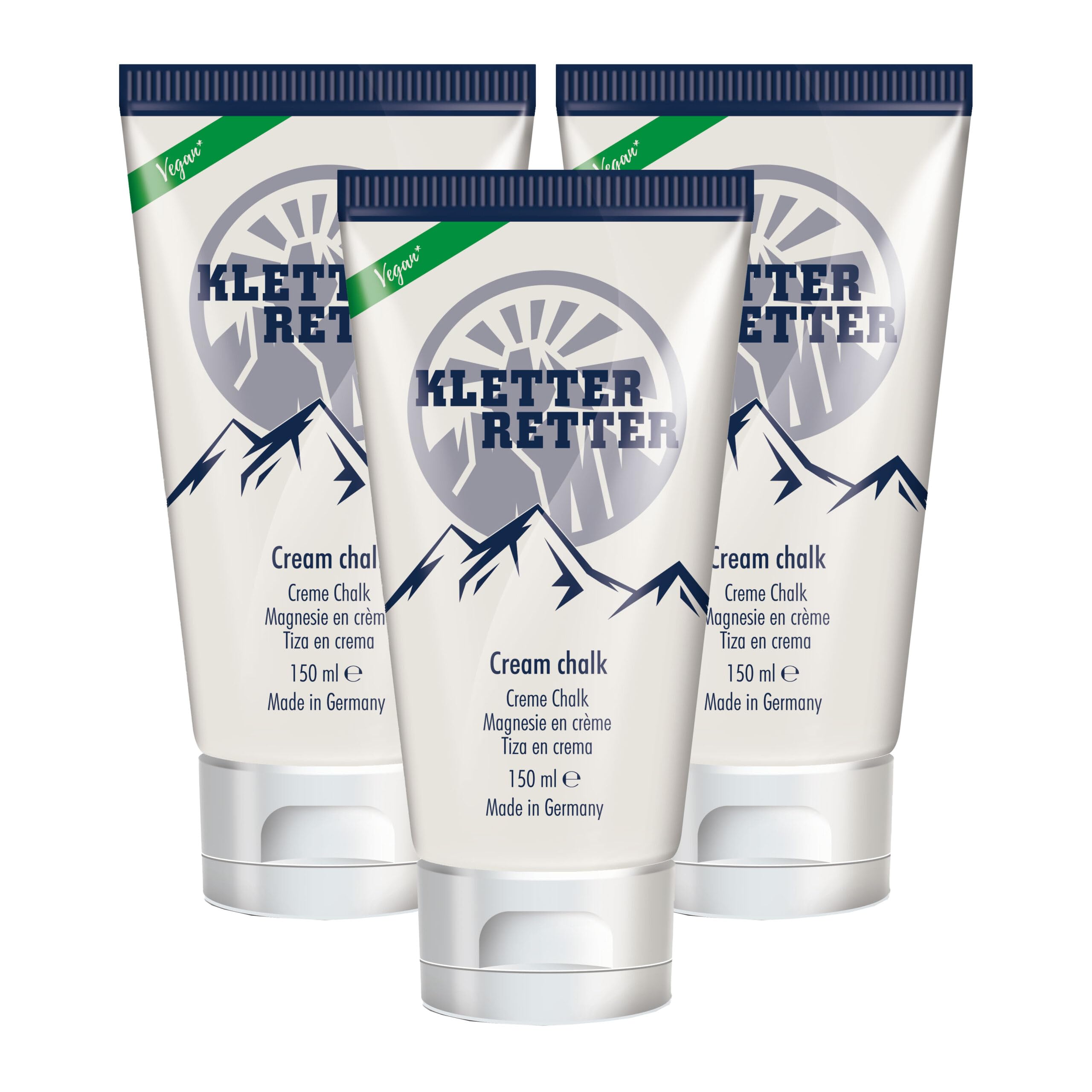 Creme Chalk 3 x 150ml - Hochwertiges, schnelltrockendes Magnesia in Creme-Form - Sorgt für bessere Reibung und maximale Performance beim Klettern und Bouldern