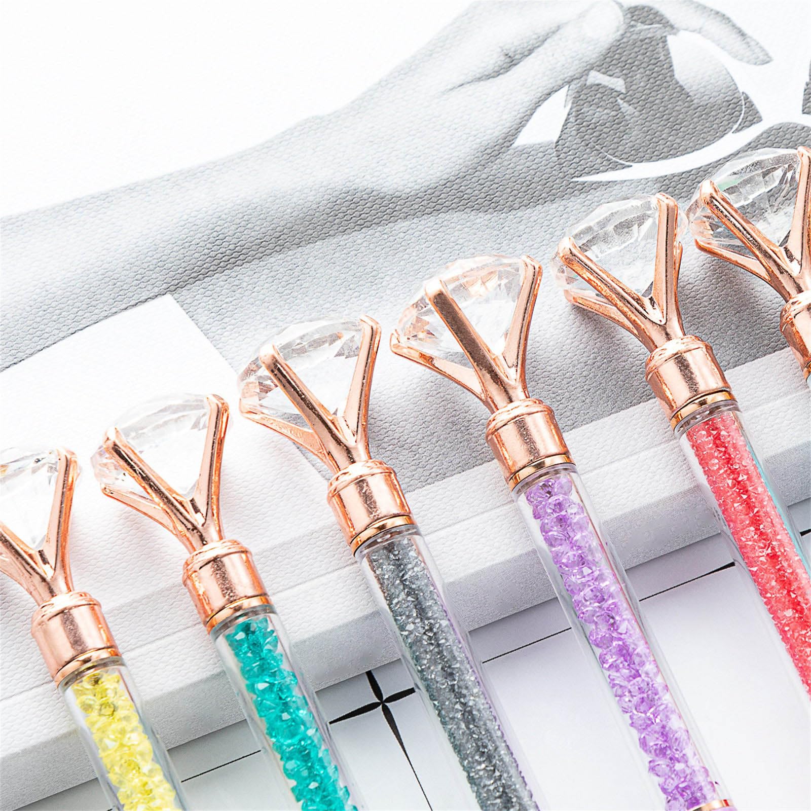 Diamond Ballpoint Pen Metal Ballpoint Pen Black 1 0mm Tip Write Smoothly Refillable For Student Teacher Office Supplies — view 5