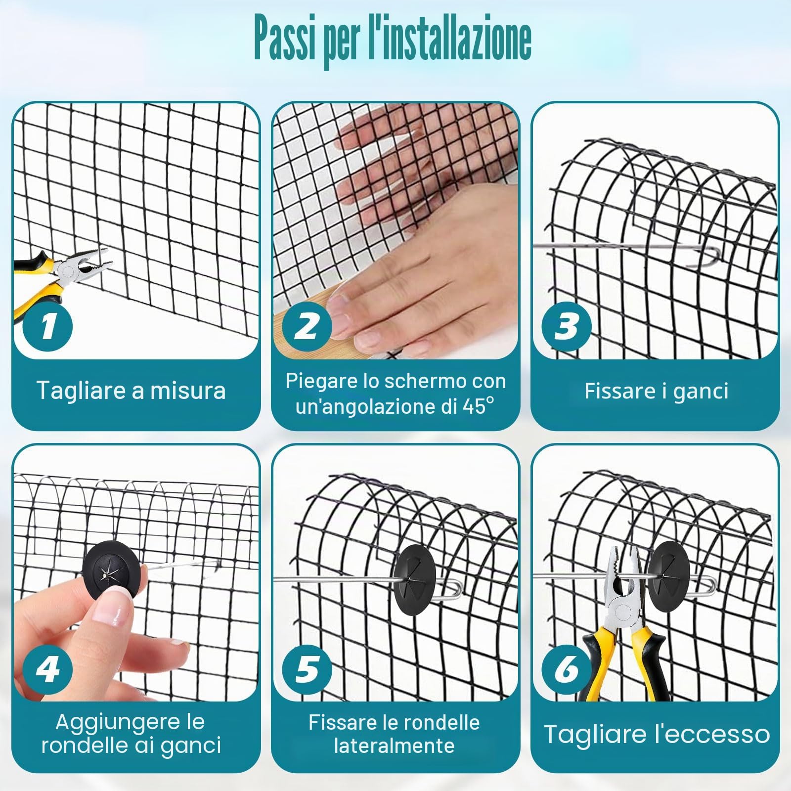 Kit di Rete Anti-Uccelli per Pannello Solare 15,2 cm x 30,5 m PVC Rete Flessibile Anti-Uccelli, Protezione per Pannello Solare per Prevenire la Nidificazione dei Piccioni con Guanti