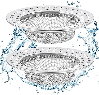 Diboniur Filtre Evier, 2PCS Grille Evier Cuisine, Bouchon Evier Cuisine en Acier Inoxydable, Diam&egrave;tre ext&eacute;rieur 7,8 cm, Anti-Obstruction, Argent