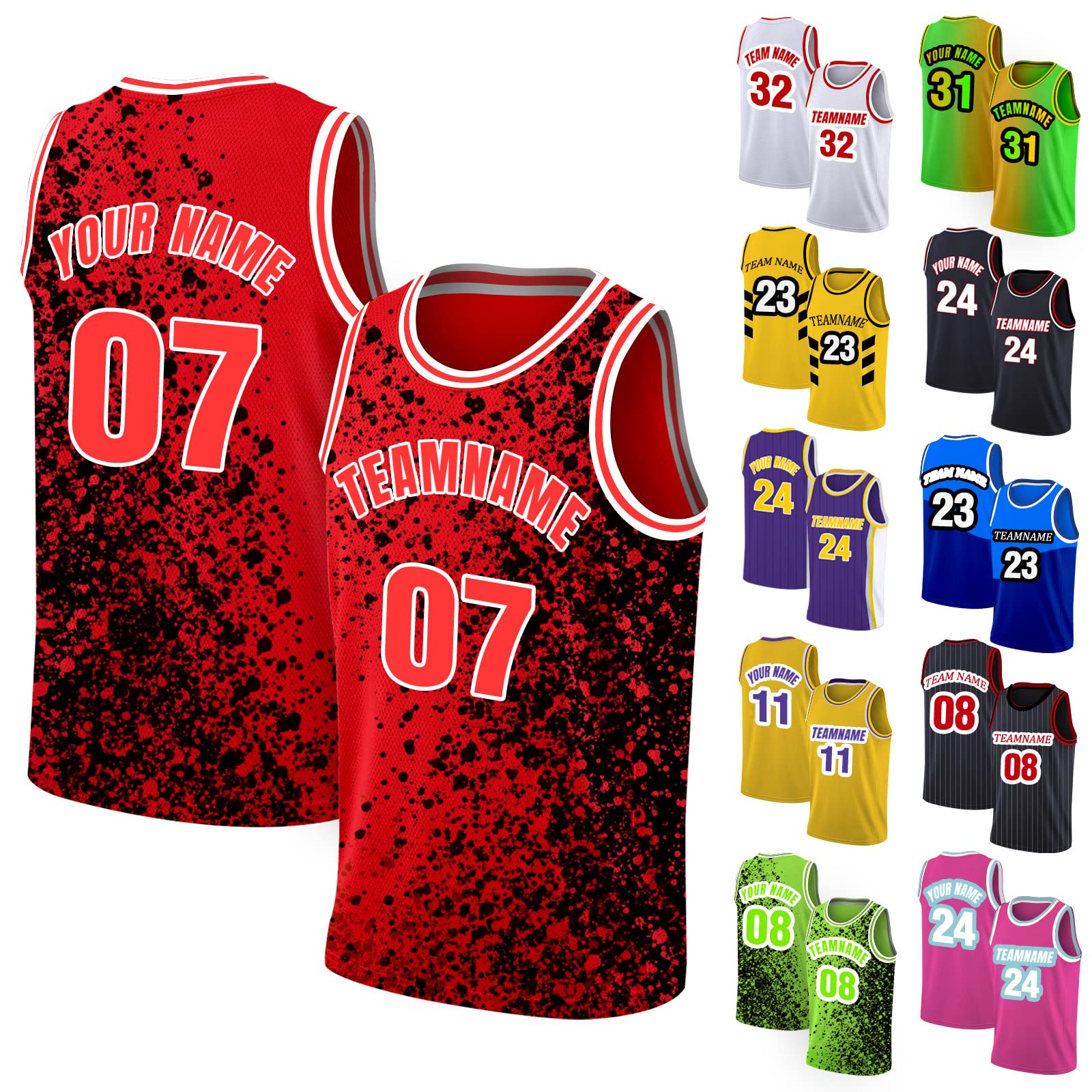 Custom Basketball Jersey Printed Personalized Team Jerseys Name Numbers Customized Sports Team Uniform for Men Women Youth