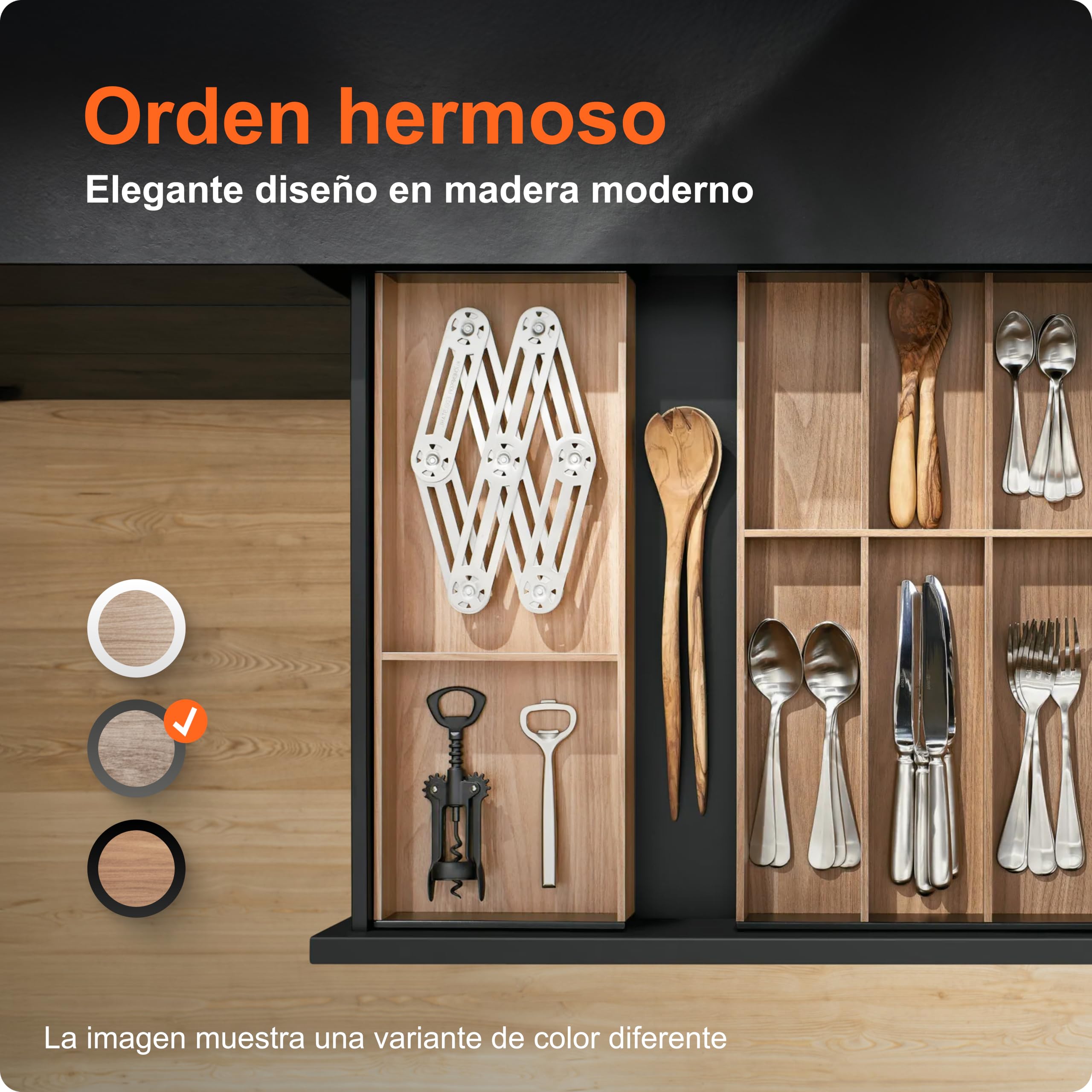 blum AMBIA-LINE Organizador de cajón madera 42×20×5 cm | Roble Nebraska