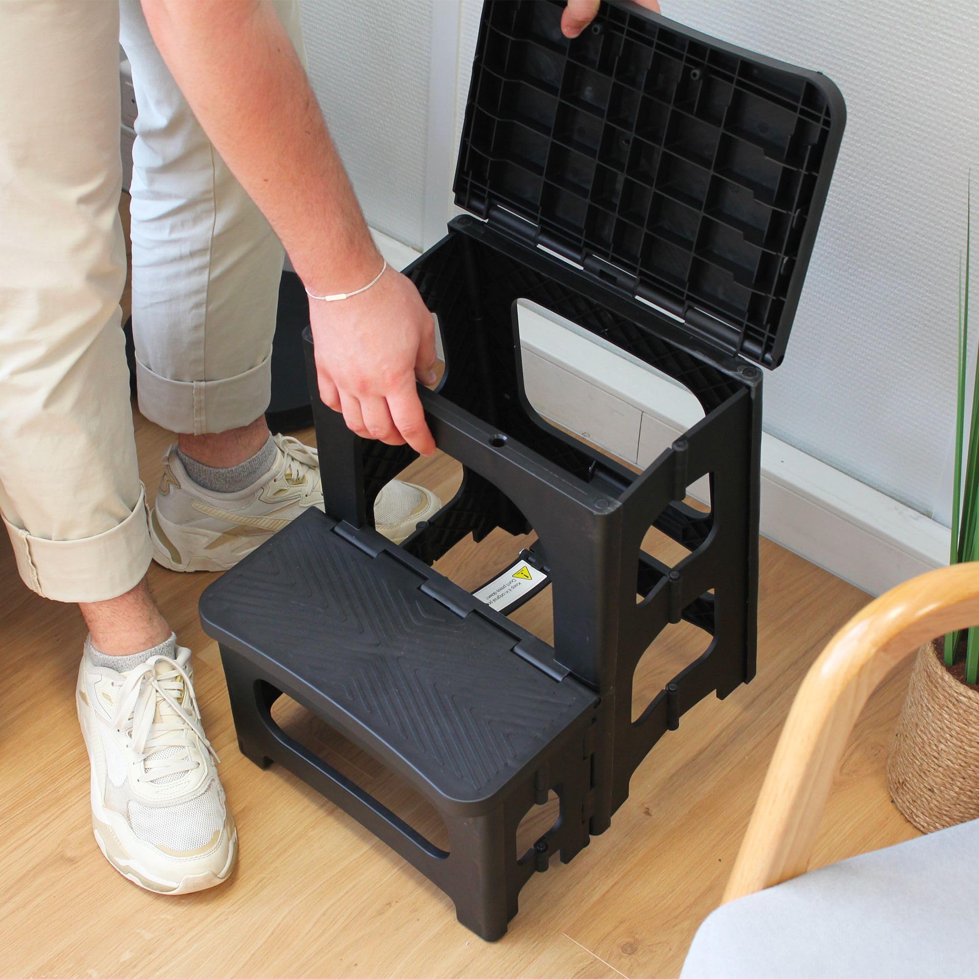 Multifunctionele opvouwbare draagbare ladder, houten 2 Multifunctionele opvouwbare draagbare ladder, houten 2