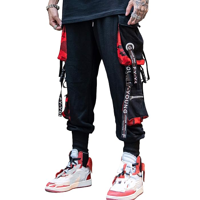 mokewen men's hiphop punk jogger sport harem pants