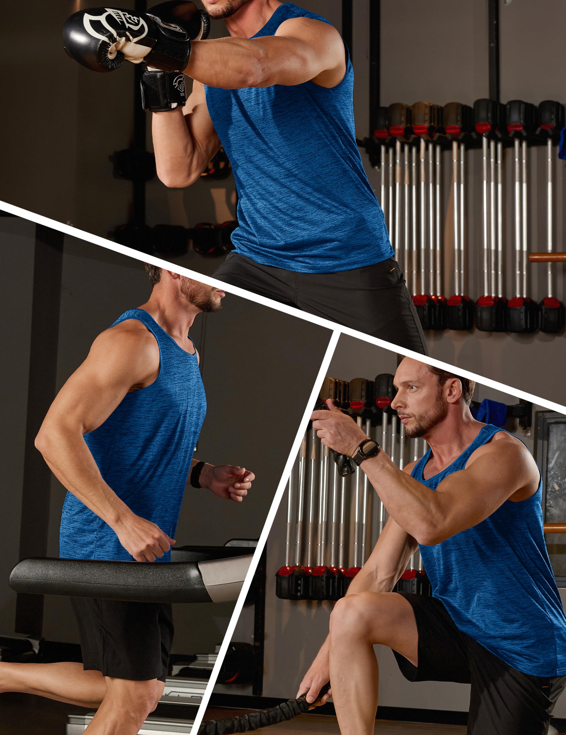 EKLENTSON Débardeur Hommes sans Manches Vêtement Débardeur Séchage Rapide Respirant Muscle Gilets Fitness Sport Tee Shirt