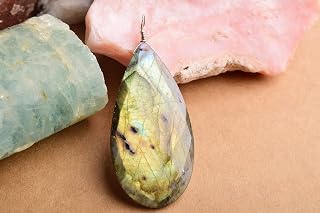 Natural Flashy Labradorite Pendant in Copper with white Plating, Gemstone Necklace, Shape Pendant, Square, Silver Jewelry, Stone Pendant, Gift