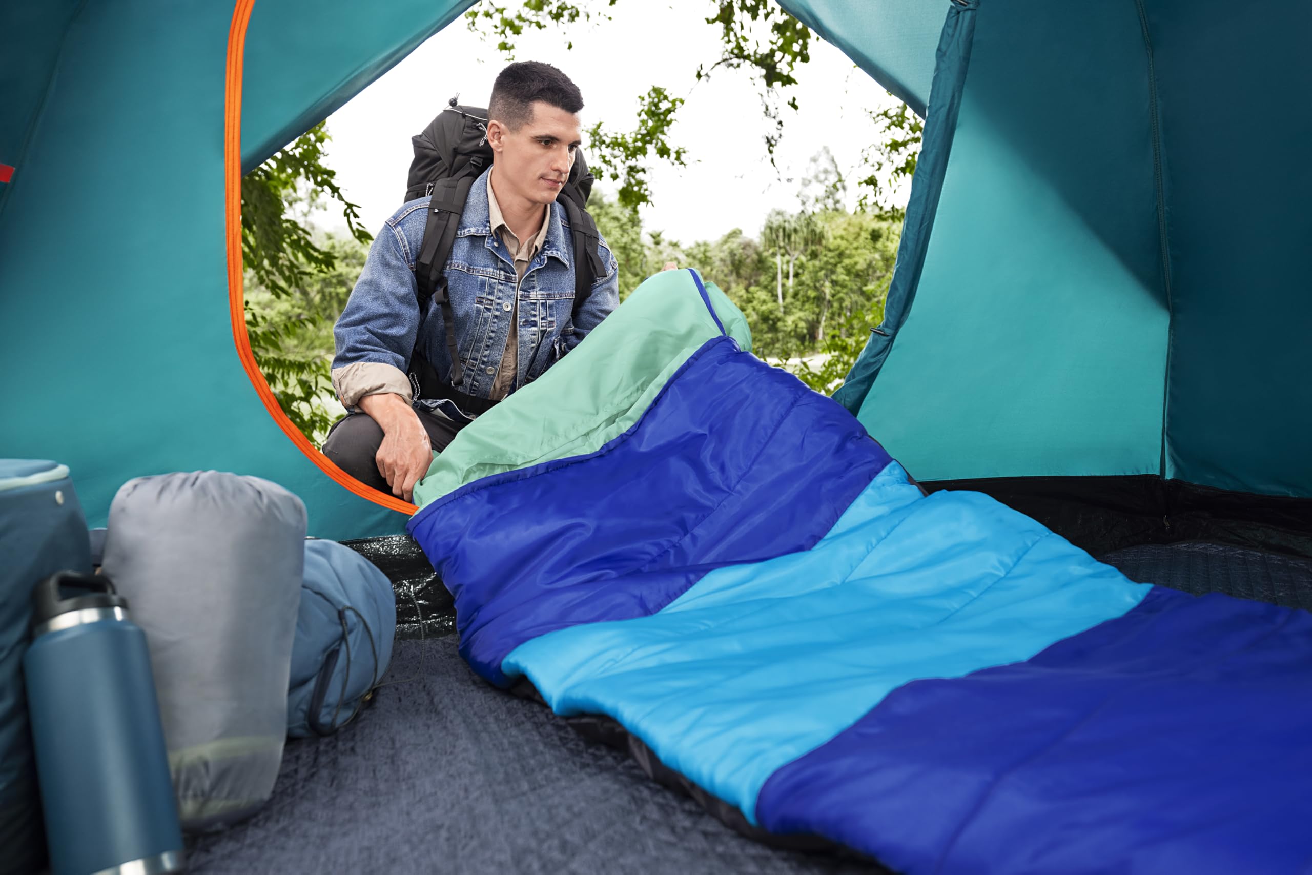 Bestway 2-in-1-Schlafsack Wanderlite mit integrierbarer, aufblasbarer Isomatte 203 x 75 x 9 cm