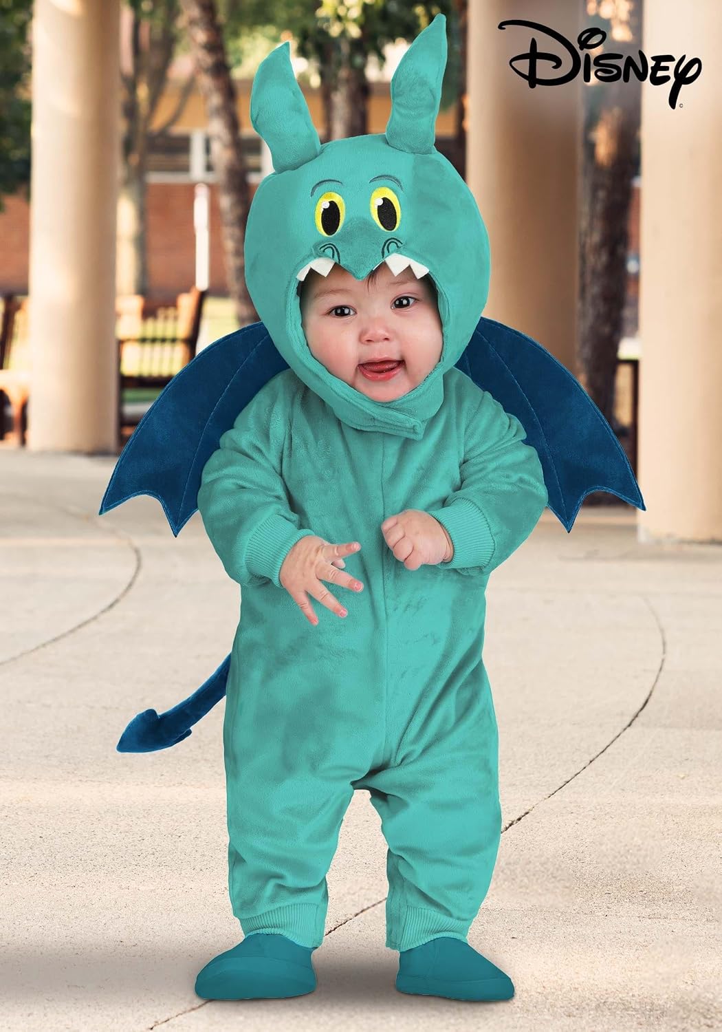 Infant Disney Hercules Panic Costume Teal Baby Jumpsuit with Hood and Horns for Halloween Dress Up