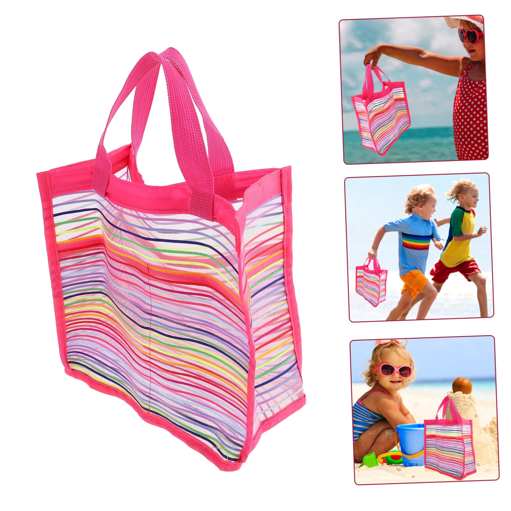 SHERCHPRY 5piezas Bolsa De Playa Infantil De Malla Grande Bolsa De Almacenamiento De Baño para Viajes y Actividades Al Aire
