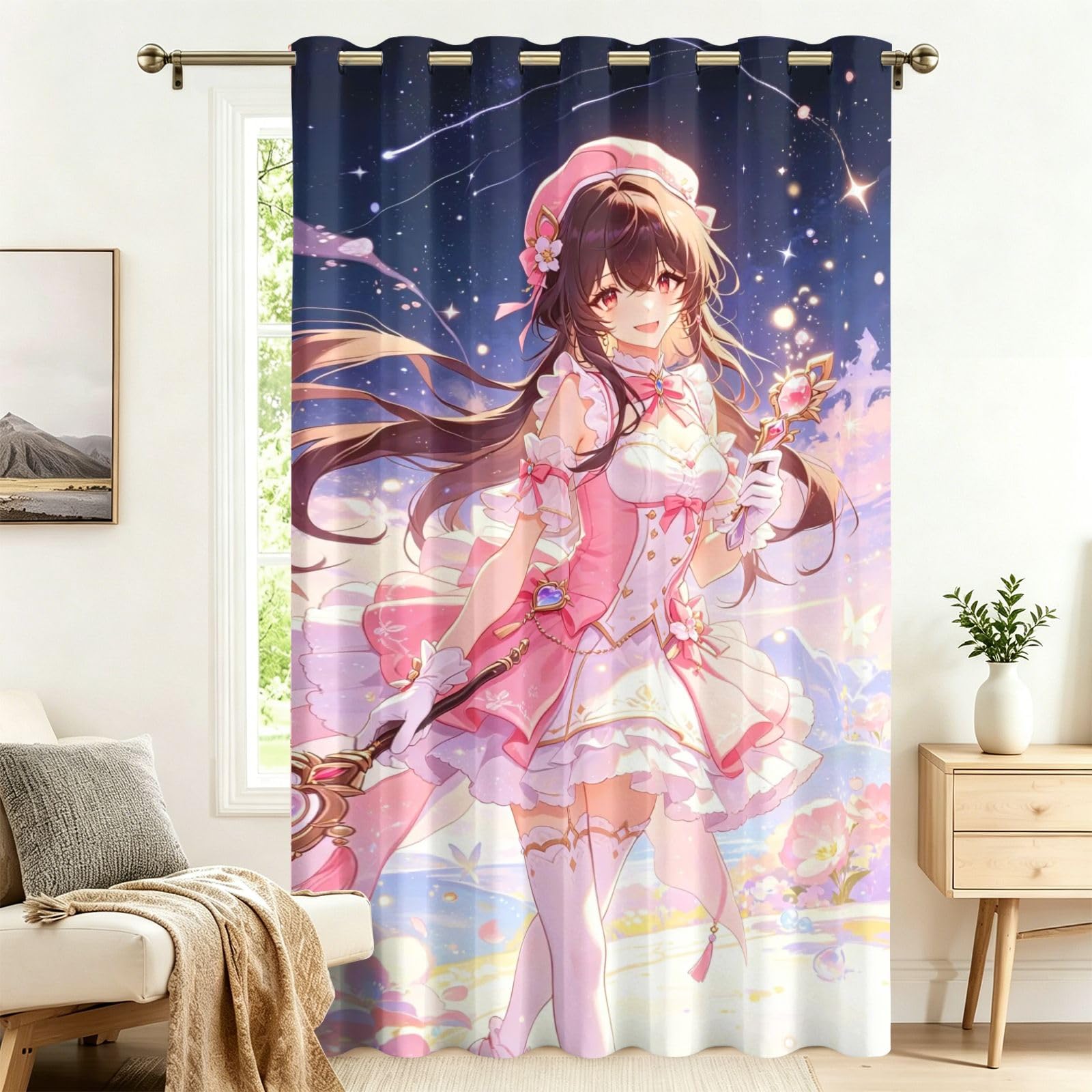 Fadaing Girls 6 Magic ' Curtains With Eyelets, 1 Piece, Room Divider Curtains, Blackout, 183 X 132 Cm, Darkening Thermal Curtains, Heat Insulating, Winter, Summer, Thermal Protection, Indoor Sun