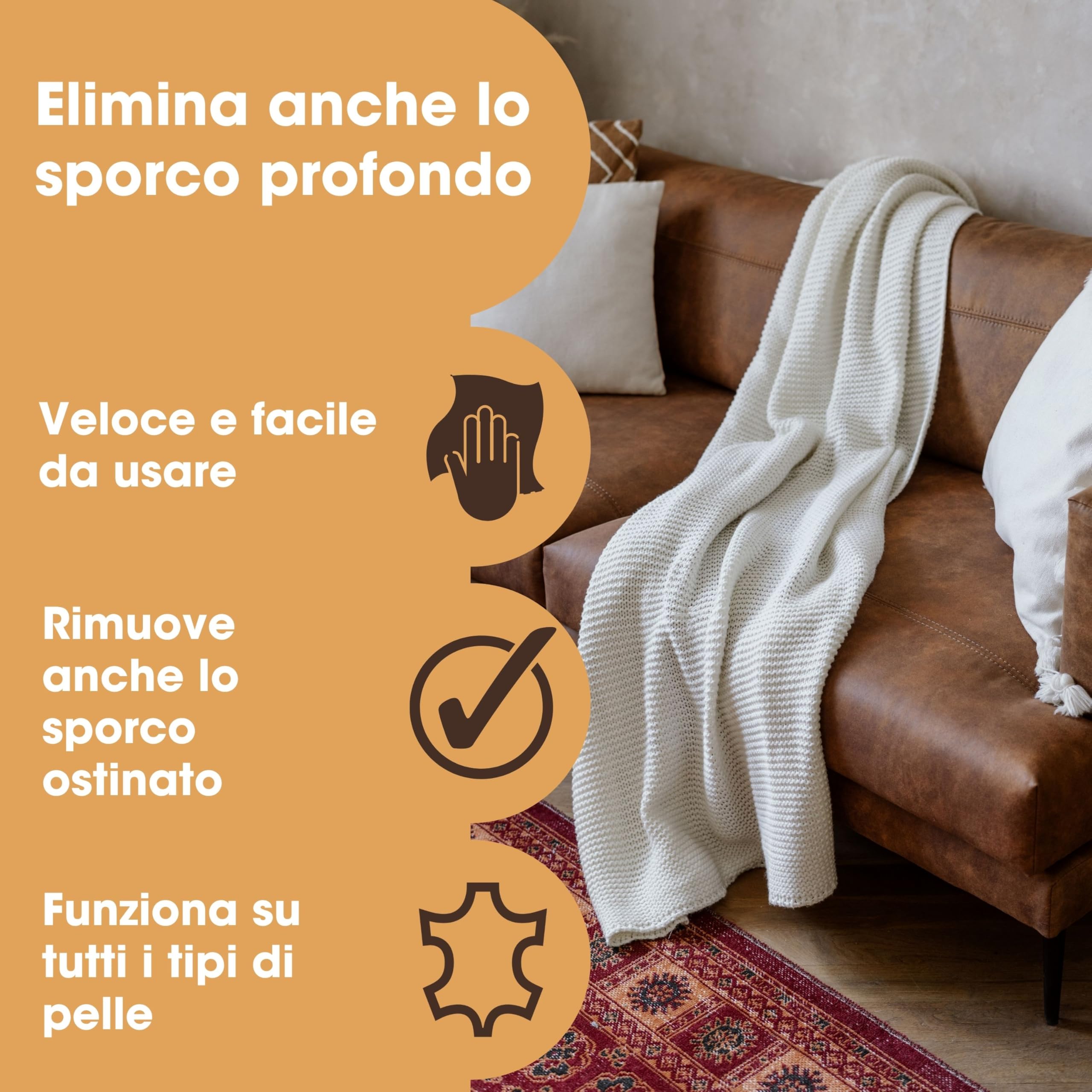 Furniture Clinic Pulizia Ultra per la pelle - Detergente multiuso per pelli - Detergente per la pelle del divano - Detergente per interni auto in pelle -Pulisce a fondo tutti i tipi di pelle - 500ml