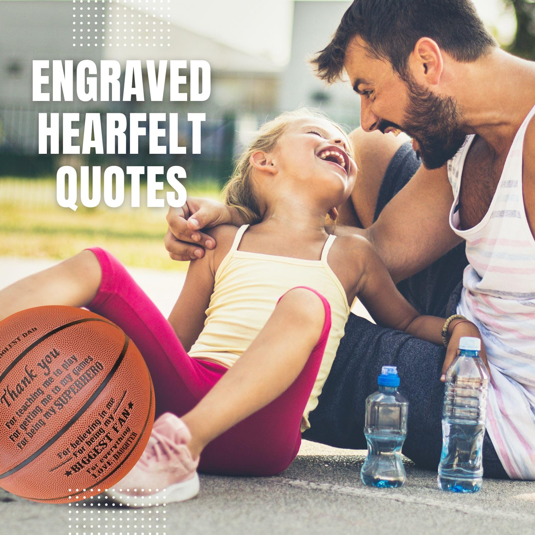 CybGene Dad Gifts from Daughter, Engraved Basketball for Dad, Stepfather, to My Dad Basketball, Thank You Gifts for Father