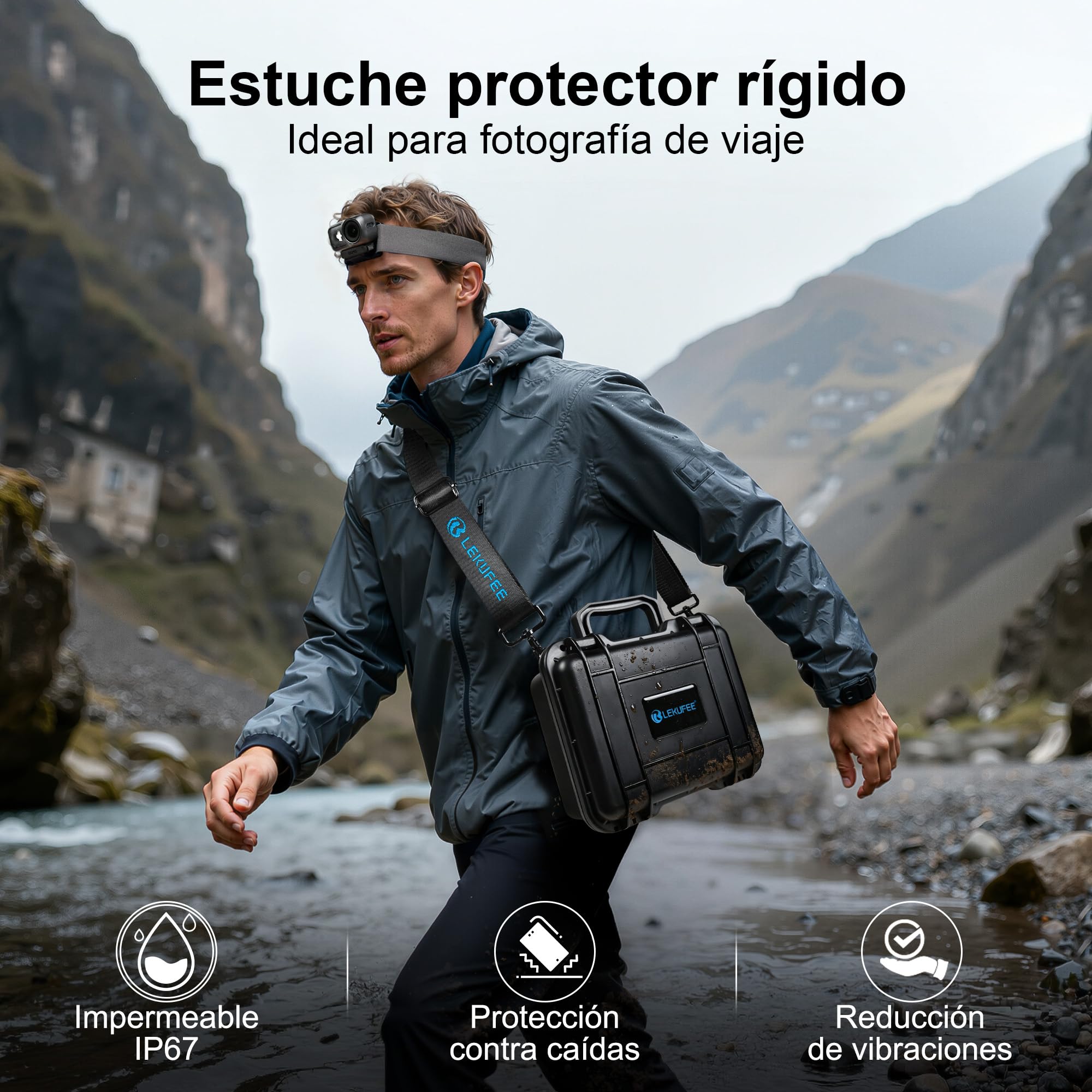 LEKUFEE Estuche Rígido Portátil Impermeable para dji Osmo Nano, Pack estándar (64GB / 128GB) - Cámara para Vlogs, dji Mic 3/2/Mini, más Accesorios (Solo Estuche)
