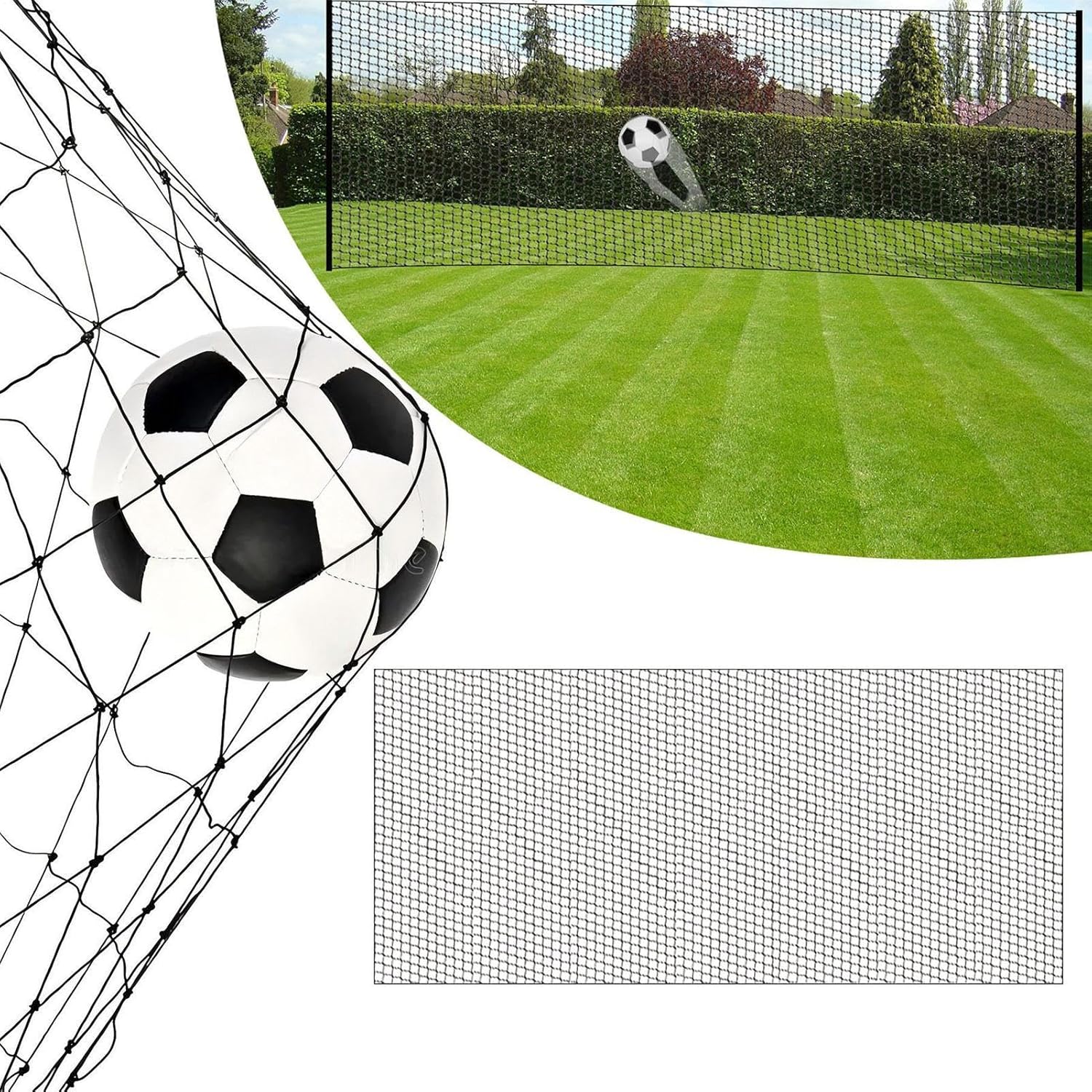 Ball Stop Net - Driveway Guard Fence | Goal Safety Shield, Weather-Proof Nylon Multifunctional Barrier, Balll Hitting Nettingg, Sports Practice Netting for Garage, Basketball, Football Use