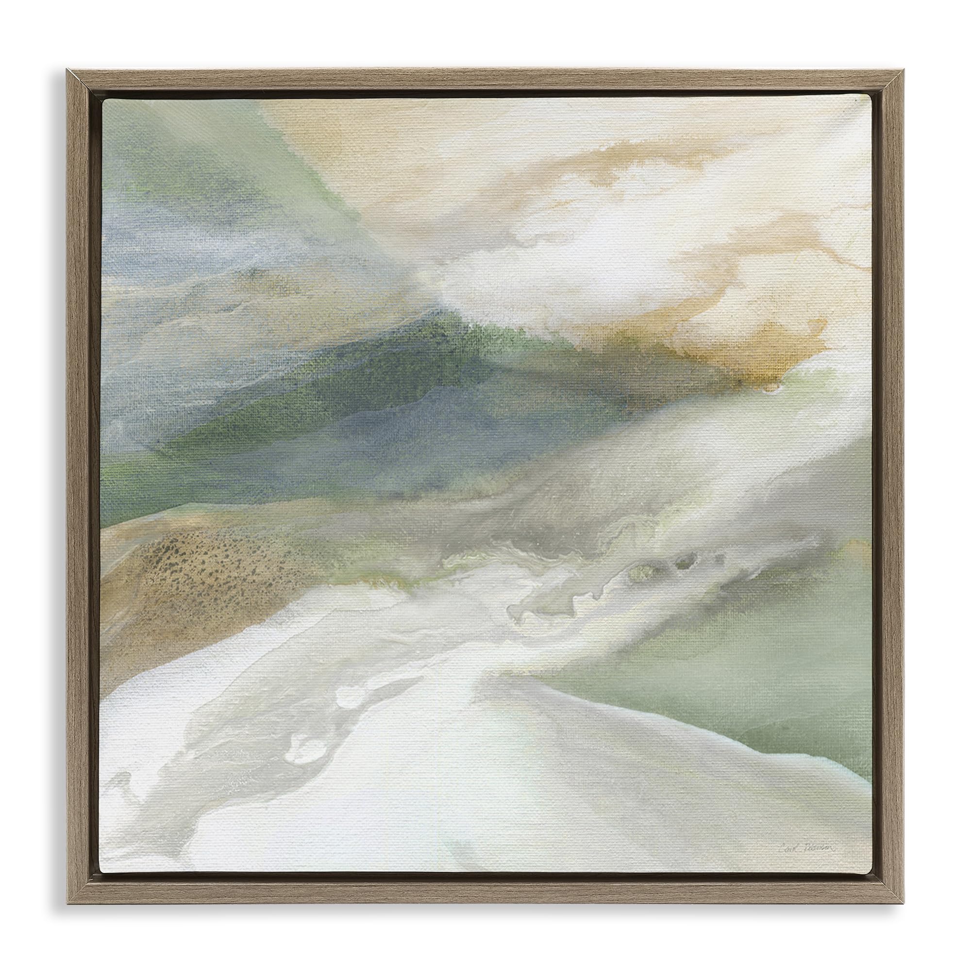 Serene Mist Rolling Fields, 17 x 17 Inch Canvas in Floater Frame