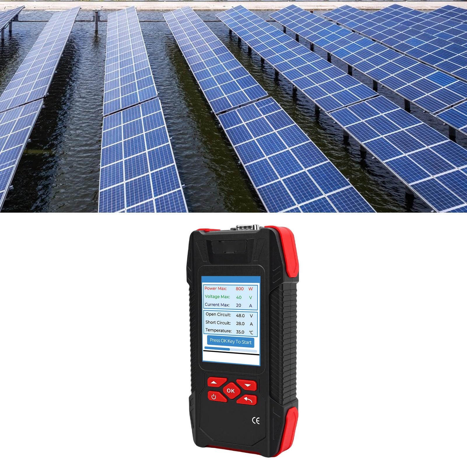 Tester Paneli Słonecznych MPPT, Multimetr Fotowoltaiczny TPR 2000 W 3,2-calowy Wyświetlacz LCD Analiza Krzywych Dynamicznych 3 do 90 V 40 A do Testowania Modułów PV Konserwacja W Terenie i