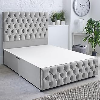 ComfoRest - Elegant 6FT Super King Divan Base NO DRAWER | Durable Frame with Sturdy Support | Functional Design for Spacious Interiors, Timeless Style for Modern Bedrooms (Silver Plush)