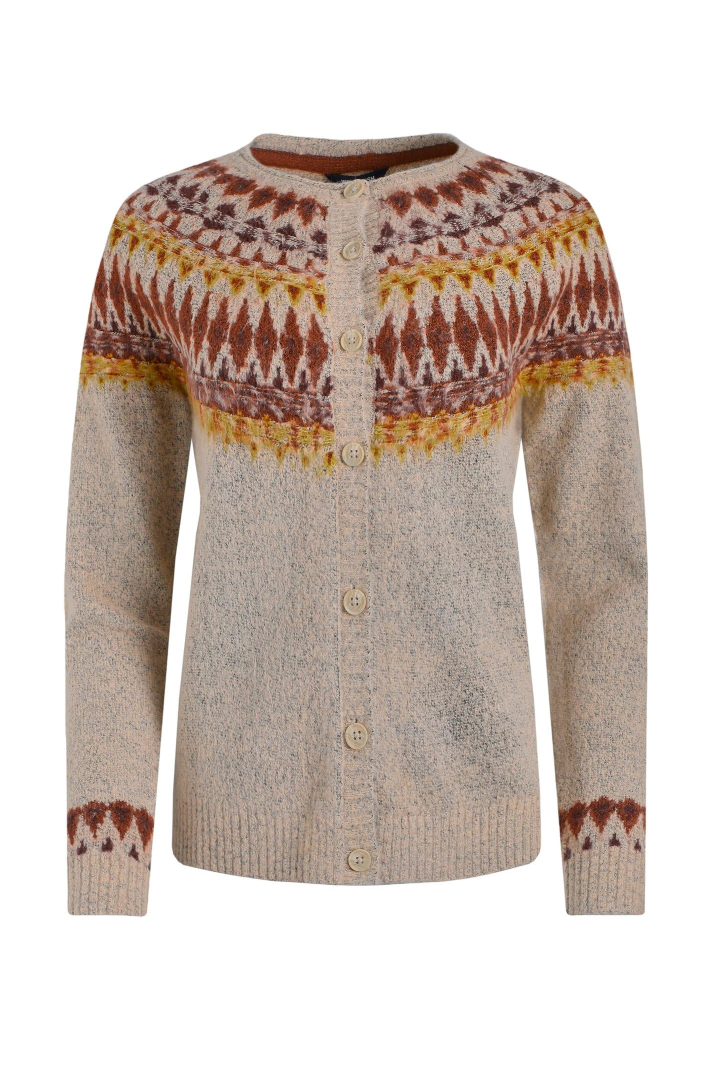Weird Fish Hatty Fair Isle Cardigan - Women's - Ivory - Acrylic/Polyester Blend - Size 12