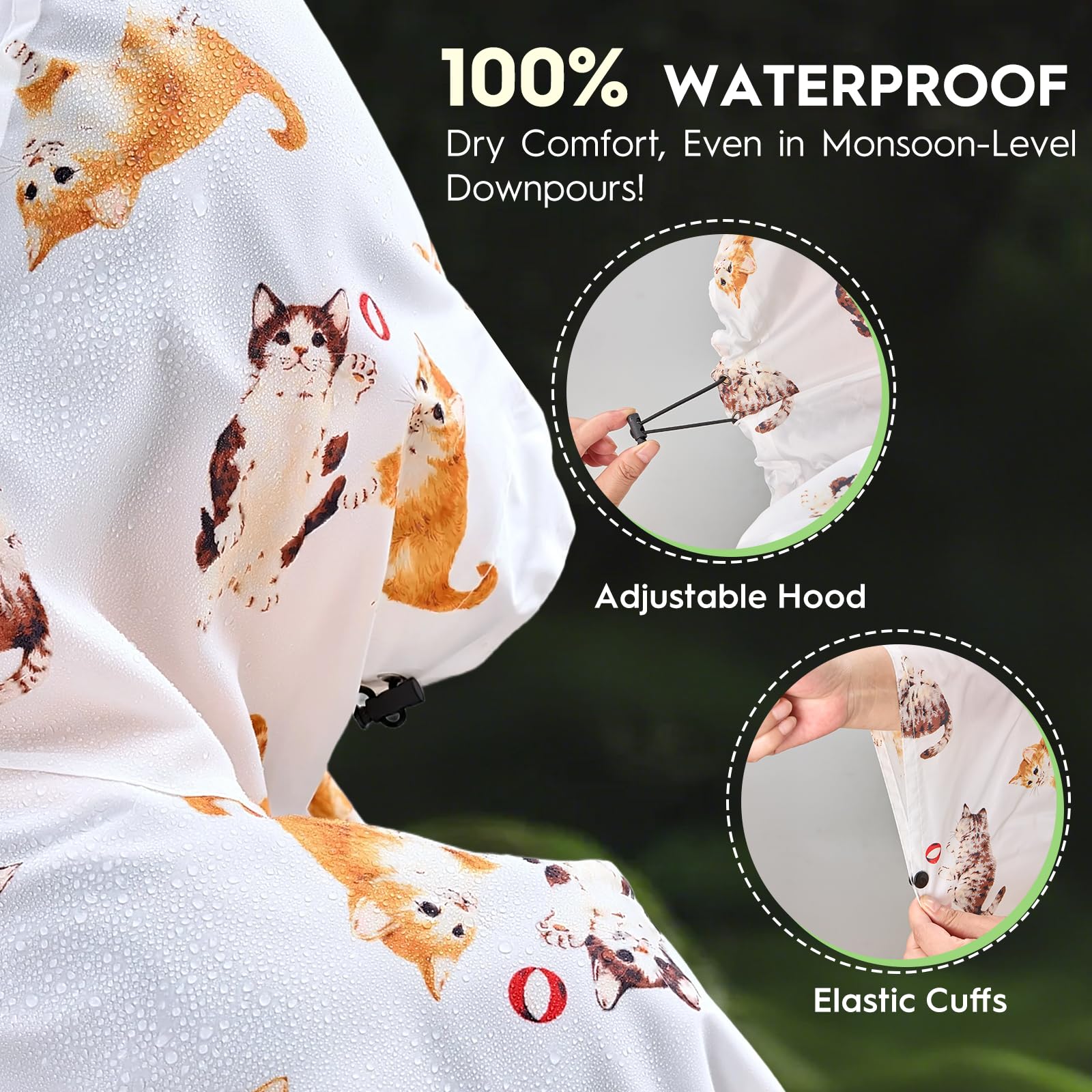 Bruvoalon Poncho de pluie 3 en 1 avec fermeture éclair 1/4 et poche de poitrine, imperméable, pare-soleil, tapis de sol pour adultes et jeunes d'urgence