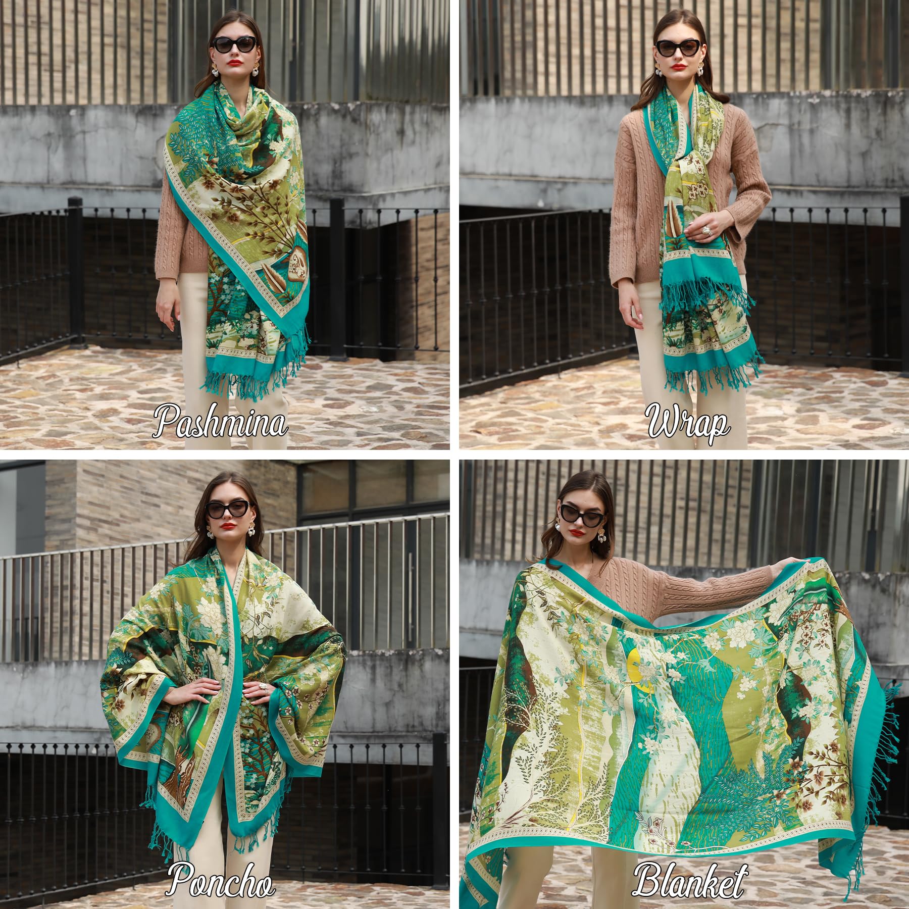 DANA XU Pashmina-Schals und Wickeltücher aus 100% Merinowolle, für Abendkleider, Hochzeit, weicher Poncho mit offener Vorderseite, Winter