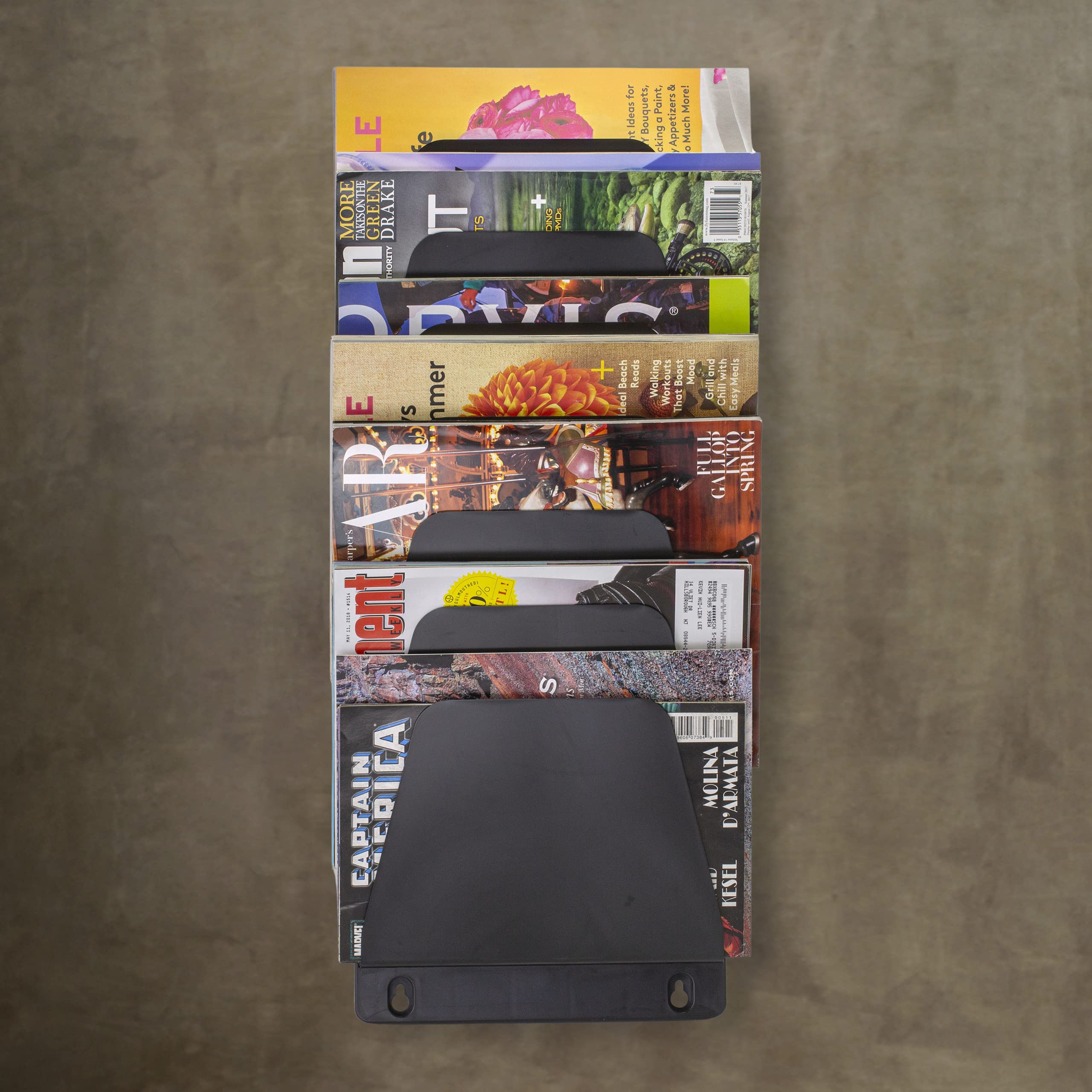 Officemate Wandordnerhalter, Brief/Legal, 7 Taschen, schwarz (21505)