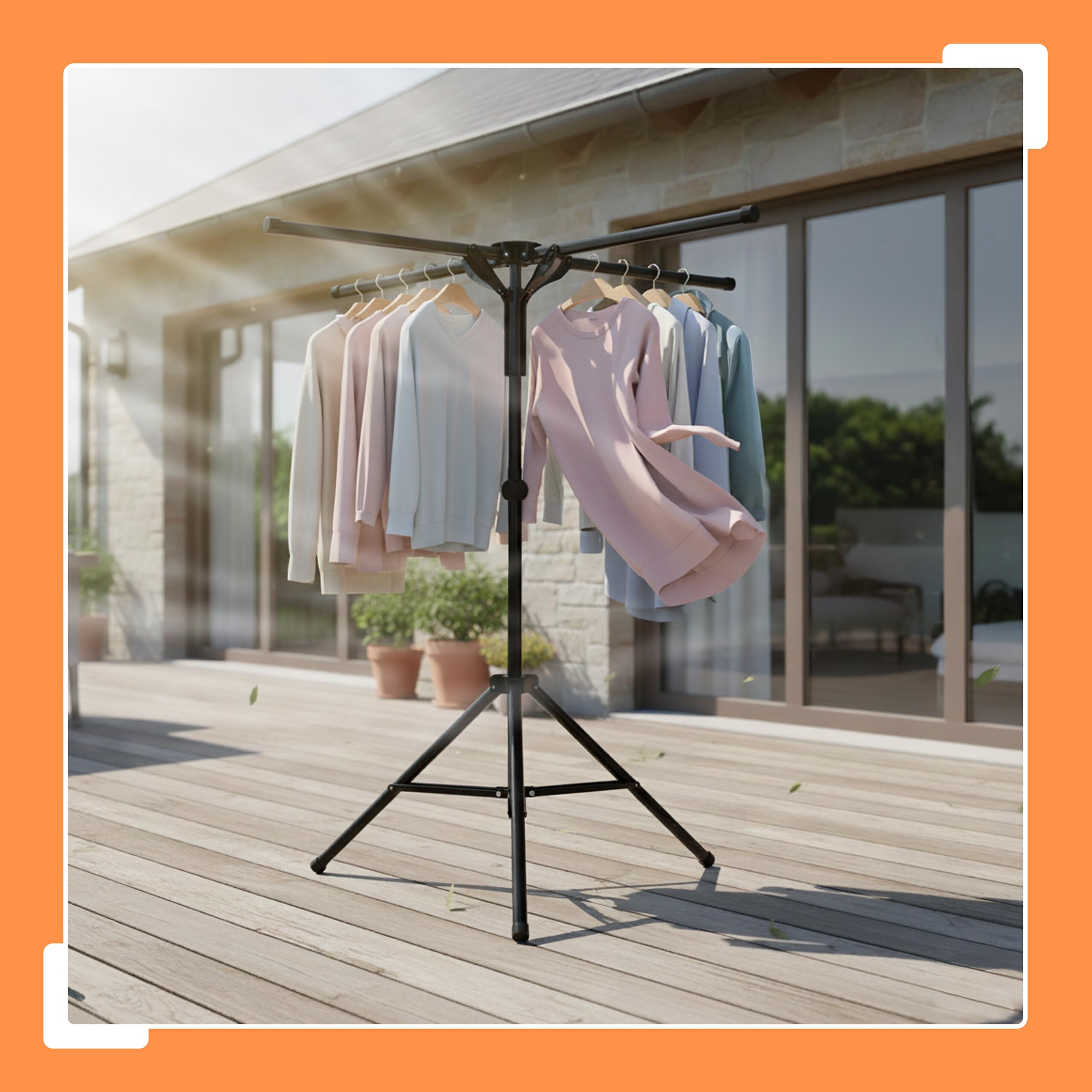 Relaxdays Étendoir à Linge, Pliable, jusqu'à 15 kg, Hauteur réglable, H x P : 100-180 x 125 cm, Noir