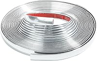 Zlirfy 25Ft 1/2" Wide Silver Chrome Trim Molding Strip - Flexible Scratch-Proof Protector for Car Truck RV Doors Bumpers Windows