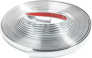 Zlirfy 25Ft 1/2" Wide Silver Chrome Trim Molding Strip - Flexible Scratch-Proof Protector for Car Truck RV Doors Bumpers Windows