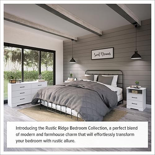 Miniatura 7 de Prepac Cómoda rústica de granja para dormitorio, 5 cajones, 18.5 pulgadas de profundidad x 27.5 pulgadas de ancho x 43.5 pulgadas de alto, color