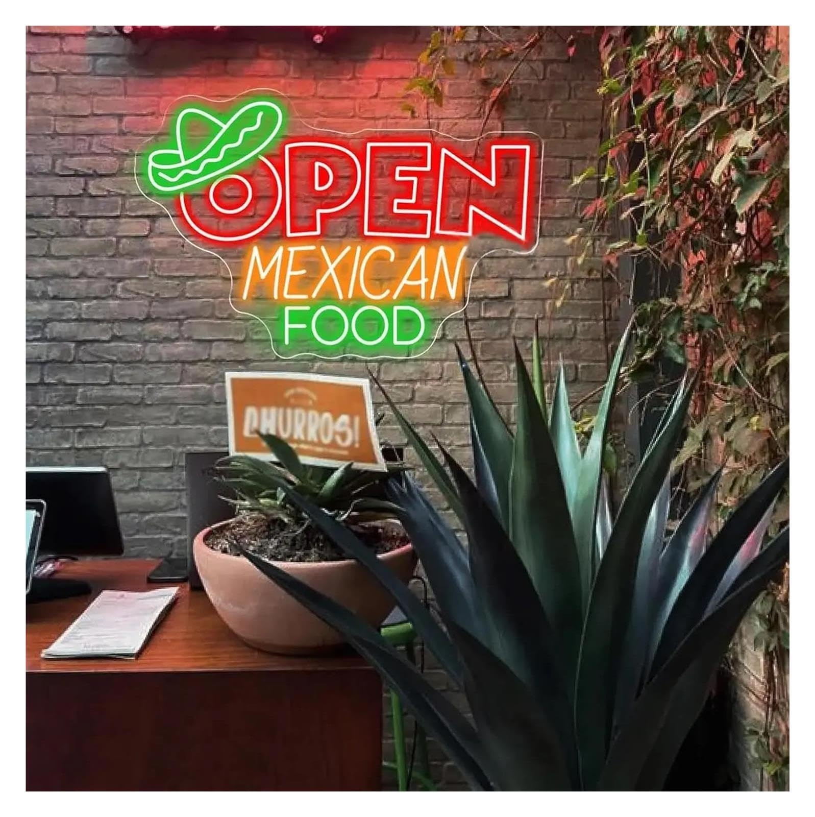 Insegna al Neon Insegna Al Neon Open Mexican Food