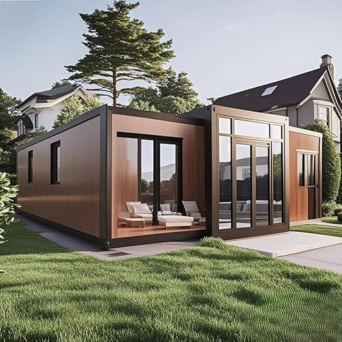 Prefab Tiny Home for Sale,20ft/40ft Portable Foldable Tiny House with 2 3 Bedrooms, 1 Full Kitchen & Bathroom Customized for Remote Areas Expandable Container House to Live in for Adults, Modular Home
