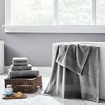 Viscose from Bamboo Bath Towels Set of 6 - Extra Plush 700 GSM Quick Dry Cotton Blend for Luxury Bathroom Comfort - Super Soft, Large, Absorbent - Graphite