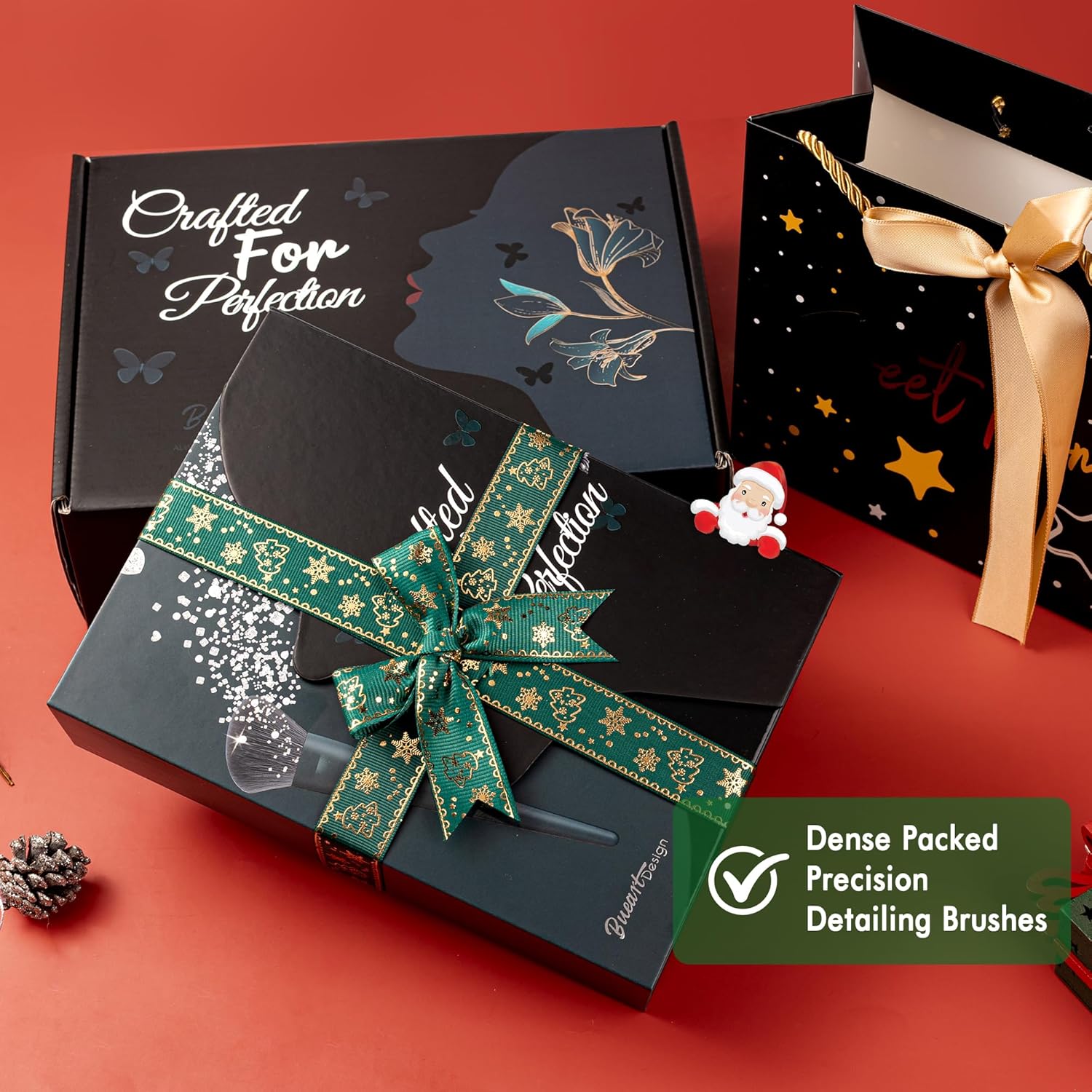 Bueart Design 26Pcs Christmas Professional Makeup Brushes Set with Elegant Box,Premium Ultra Soft Synthetic Brush for Foundation Blush Powder Contour Concealer Bronzer Eyeshadow for Pro makeup - Image 6