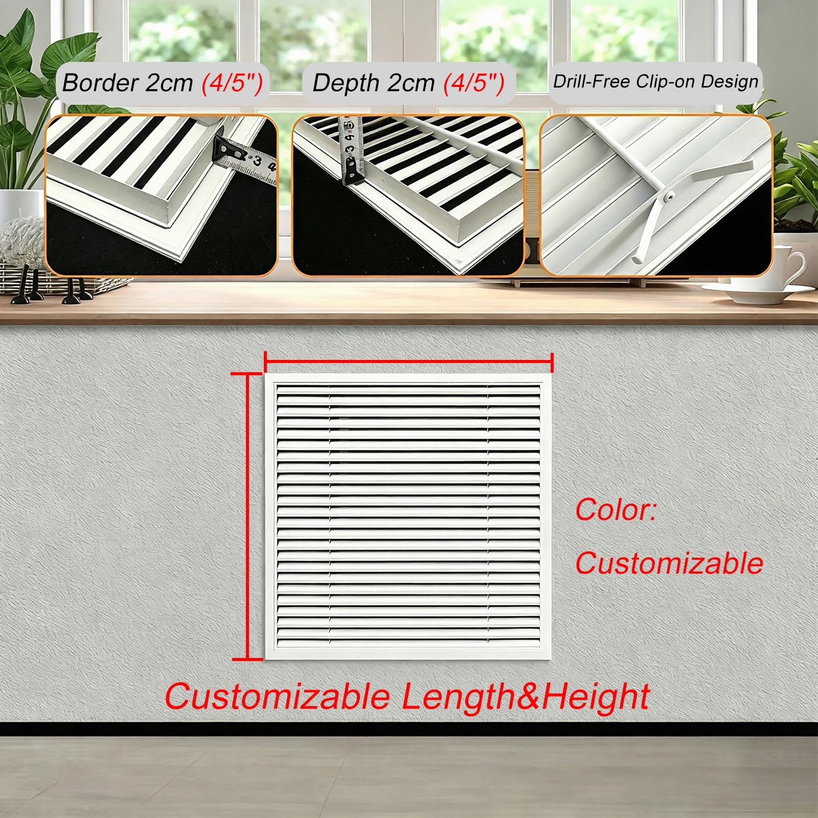 Rejilla De Ventilación para Techo O Pared (Blanca/Gris)
