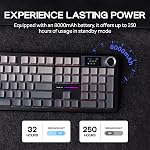 Clavier de jeu sans fil EPOMAKER X Aula F108 PRO avec écran, batterie de 8000mAh, 104 touches hot-swappable et programmables et bouton, rétroéclairage RGB, pour Mac/PC/Android (Dégradé noir)