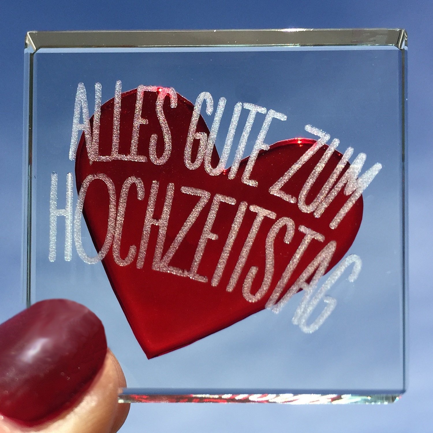 Spaceform Miniature Token Red Heart Alles Gute Zum Hochzeitstag (German) 2103