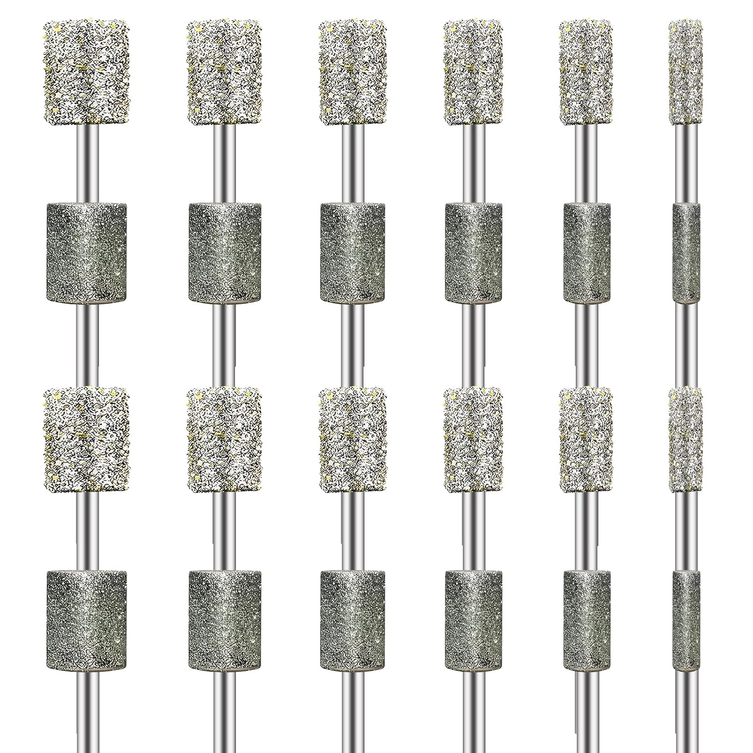 24pcs Diamond Drill Grinding Bit Compatible with Dremel Diamond File Sanding Set Stone Carving Rotary Tools Polishing Kits Glass Drill Bit 1/8" Shank Accessories for Wood Glass Ceramics Carving