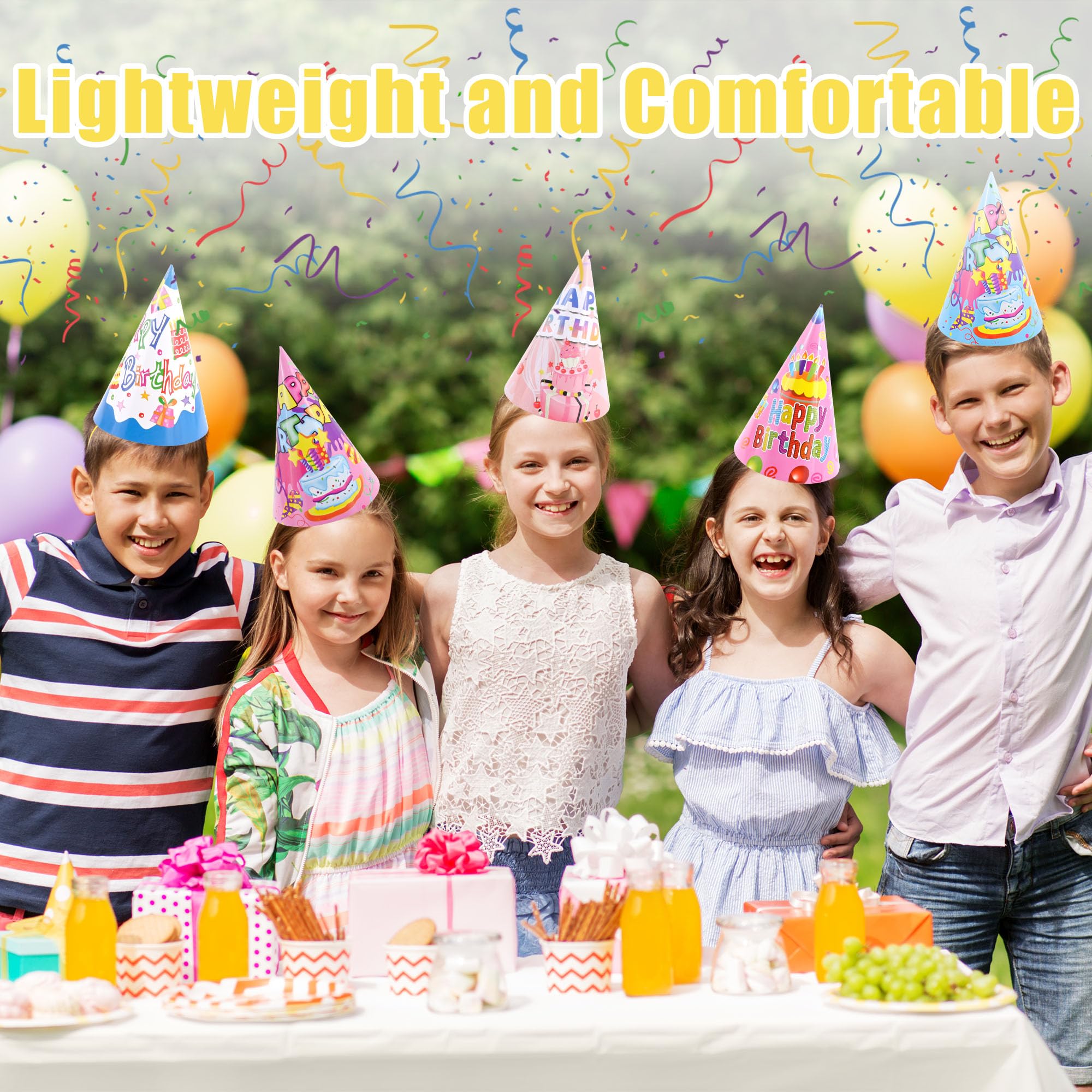 CANREVEL 12 PCS Party Hats for Kids and Adults, Party Headwear Supplies for Birthday Party Decorations, Cone Hats in 12 Designs for Girl Boys Women Men