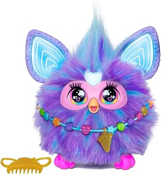 Furby Purple, 15 Fashion Accessories, Interactive Plush Toys for 6 Year Old Girls & Boys & Up, Voice Activated Animatronic