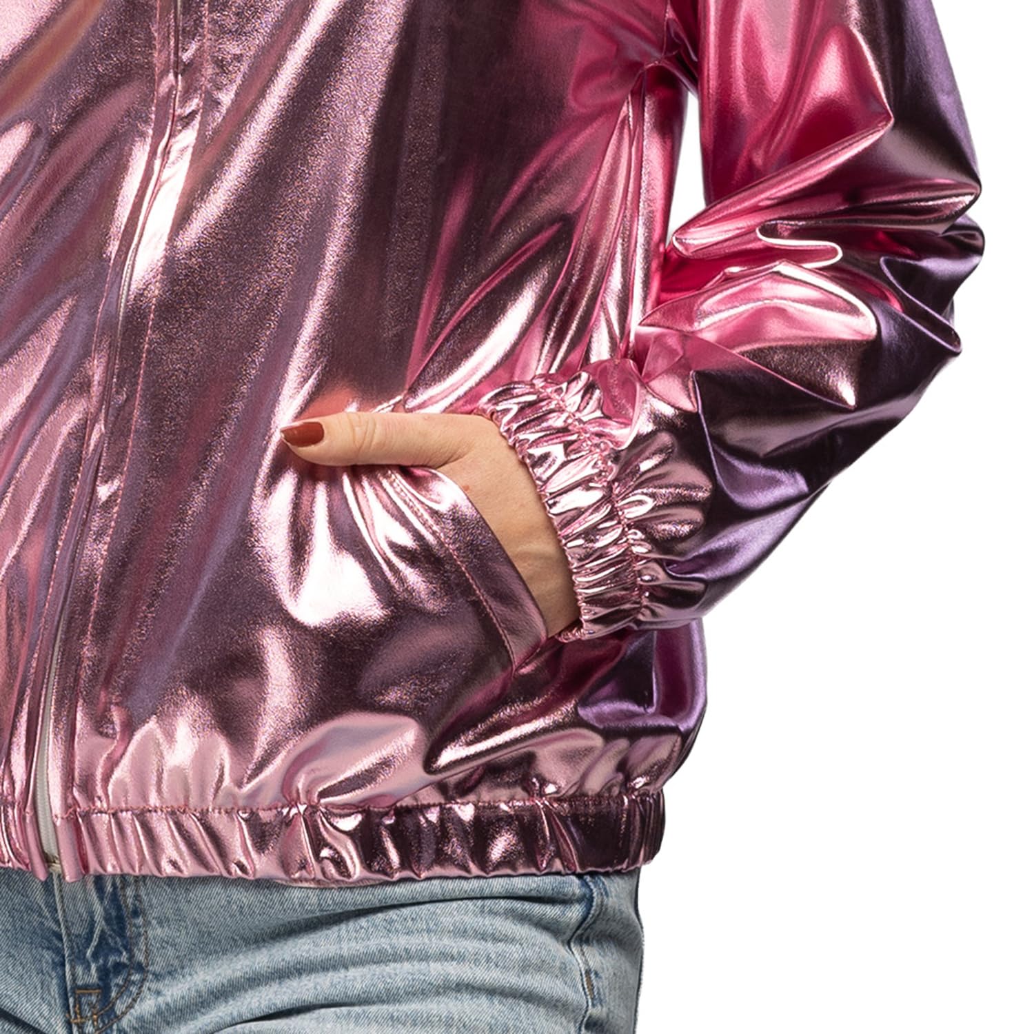 Boland - Chaqueta rave de aspecto metalizado, disfraz para hombre y mujer de estilo retro, disfraz de grupo para fiestas temáticas o carnaval