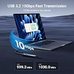 UGREEN M.2 NVMe Enclosure, USB 3.2 Gen2 10Gbps Case for NVMe PCIe M-Key(M+B Key), External SSD Adapter Support UASP Trim for 2280 2260 2242 2230 with 2 Cables, Aluminum Shell Heatsink